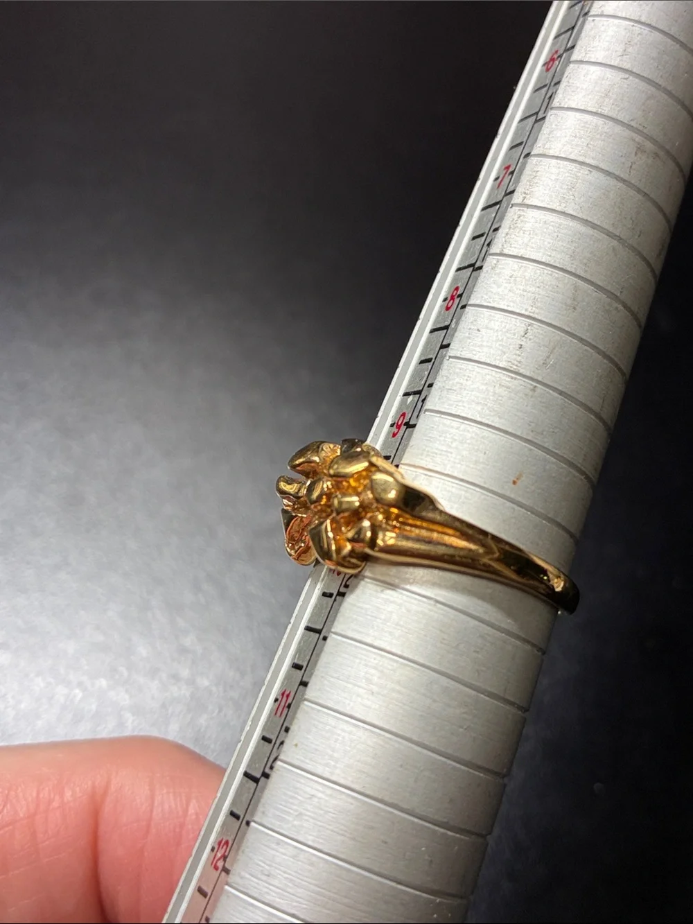 Vintage gold electroplated nugget ring - Elegant Statement Band